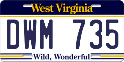 WV license plate DWM735