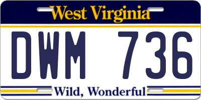 WV license plate DWM736