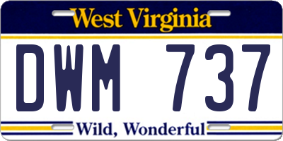 WV license plate DWM737