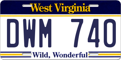 WV license plate DWM740