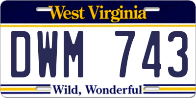 WV license plate DWM743