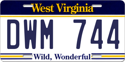 WV license plate DWM744