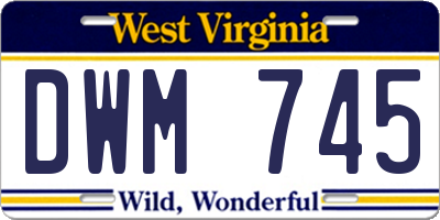 WV license plate DWM745