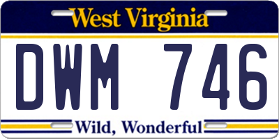 WV license plate DWM746