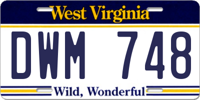 WV license plate DWM748