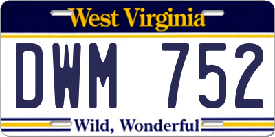WV license plate DWM752