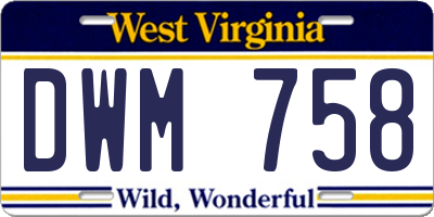 WV license plate DWM758