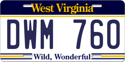 WV license plate DWM760