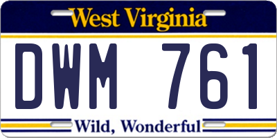 WV license plate DWM761