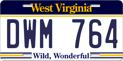 WV license plate DWM764