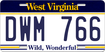 WV license plate DWM766