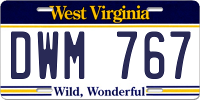 WV license plate DWM767