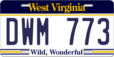 WV license plate DWM773