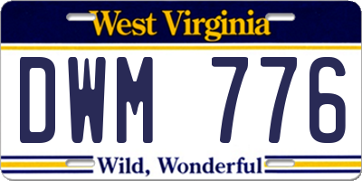 WV license plate DWM776
