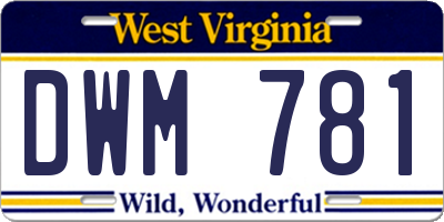 WV license plate DWM781