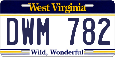 WV license plate DWM782