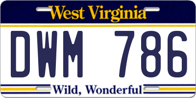 WV license plate DWM786