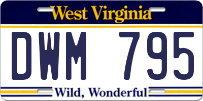 WV license plate DWM795