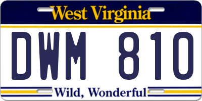 WV license plate DWM810