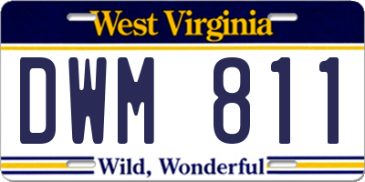 WV license plate DWM811