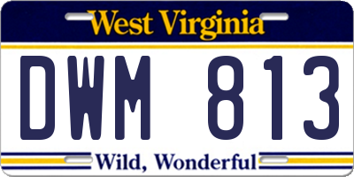 WV license plate DWM813