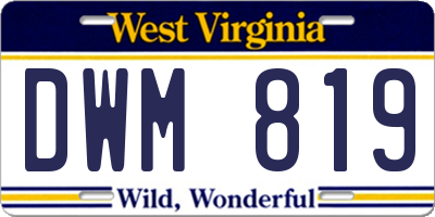 WV license plate DWM819