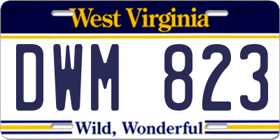 WV license plate DWM823