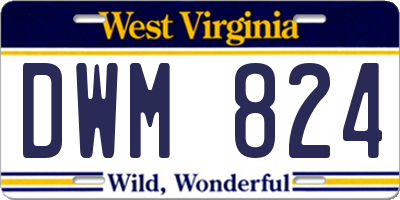 WV license plate DWM824