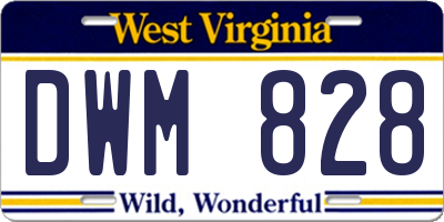 WV license plate DWM828