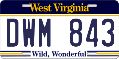 WV license plate DWM843