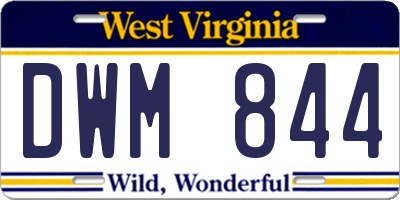 WV license plate DWM844