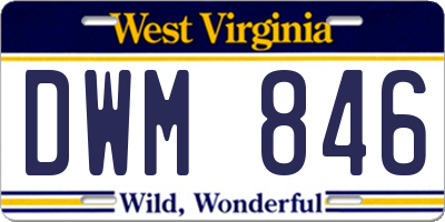 WV license plate DWM846