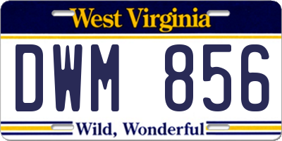 WV license plate DWM856