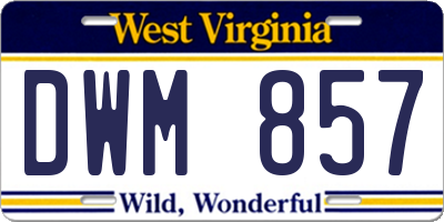 WV license plate DWM857