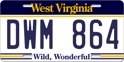 WV license plate DWM864