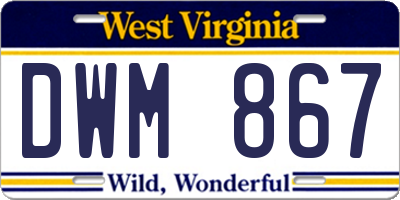 WV license plate DWM867