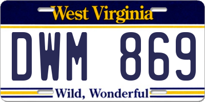 WV license plate DWM869