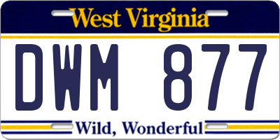WV license plate DWM877
