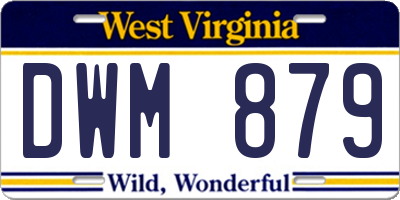 WV license plate DWM879