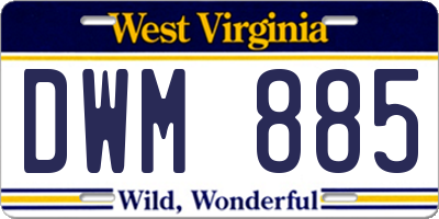 WV license plate DWM885
