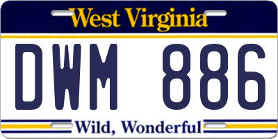 WV license plate DWM886