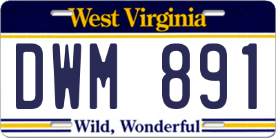 WV license plate DWM891