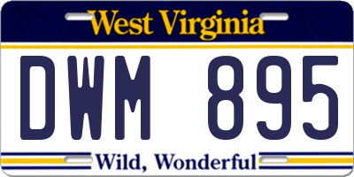 WV license plate DWM895
