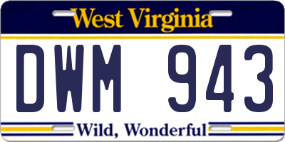 WV license plate DWM943
