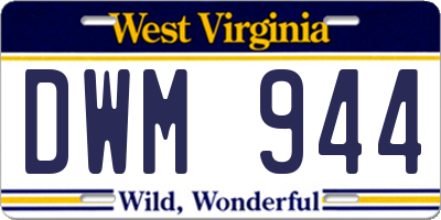 WV license plate DWM944