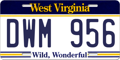 WV license plate DWM956