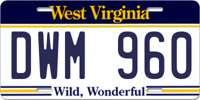 WV license plate DWM960
