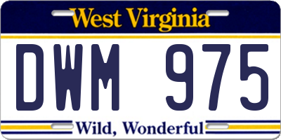 WV license plate DWM975