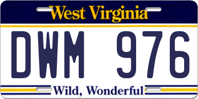 WV license plate DWM976