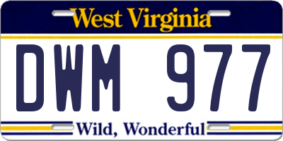 WV license plate DWM977